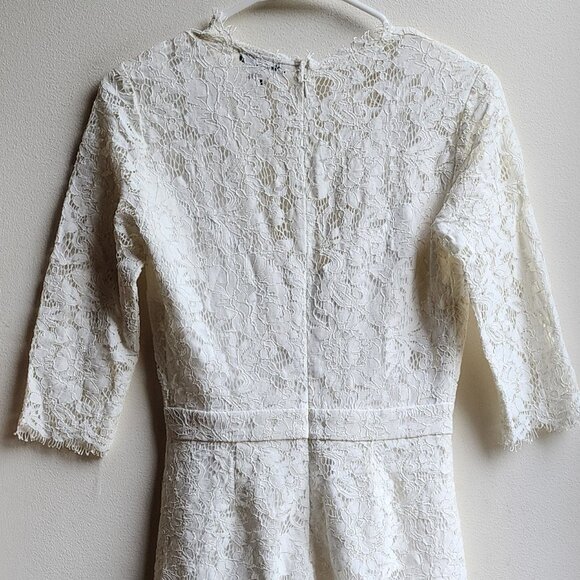 bobi Black Cream Lace Deep V-Neck Romper Set Size XS - Picture 14 of 16